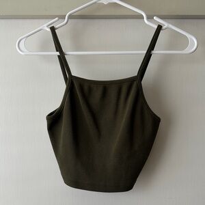 Olive Green Women's Ribbed Tank Top